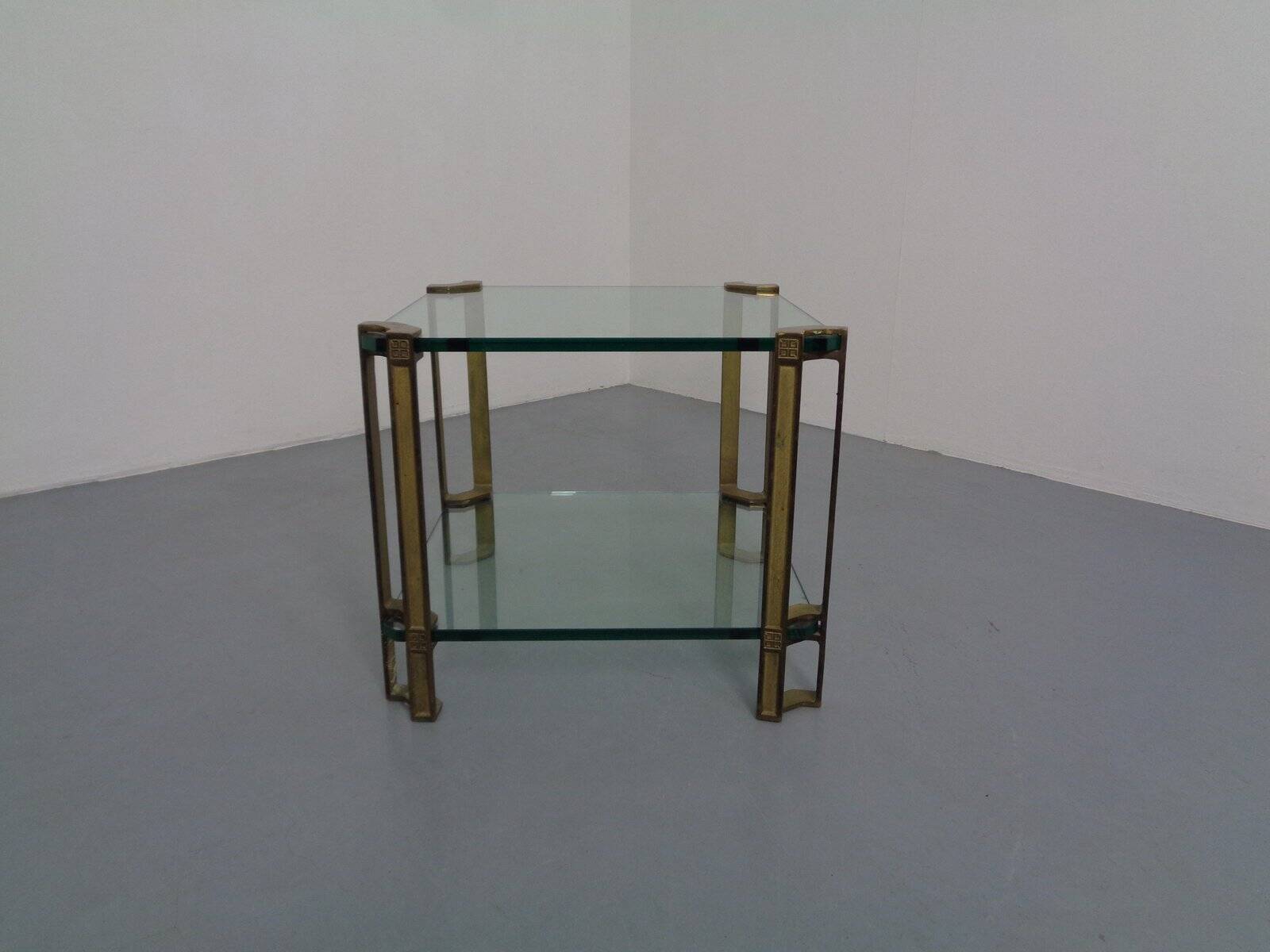 T24 Tempered Glass & Brass Coffee Table by Peter Ghyczy, Germany, 1970s