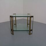 T24 Tempered Glass & Brass Coffee Table by Peter Ghyczy, Germany, 1970s