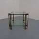 T24 Tempered Glass & Brass Coffee Table by Peter Ghyczy, Germany, 1970s