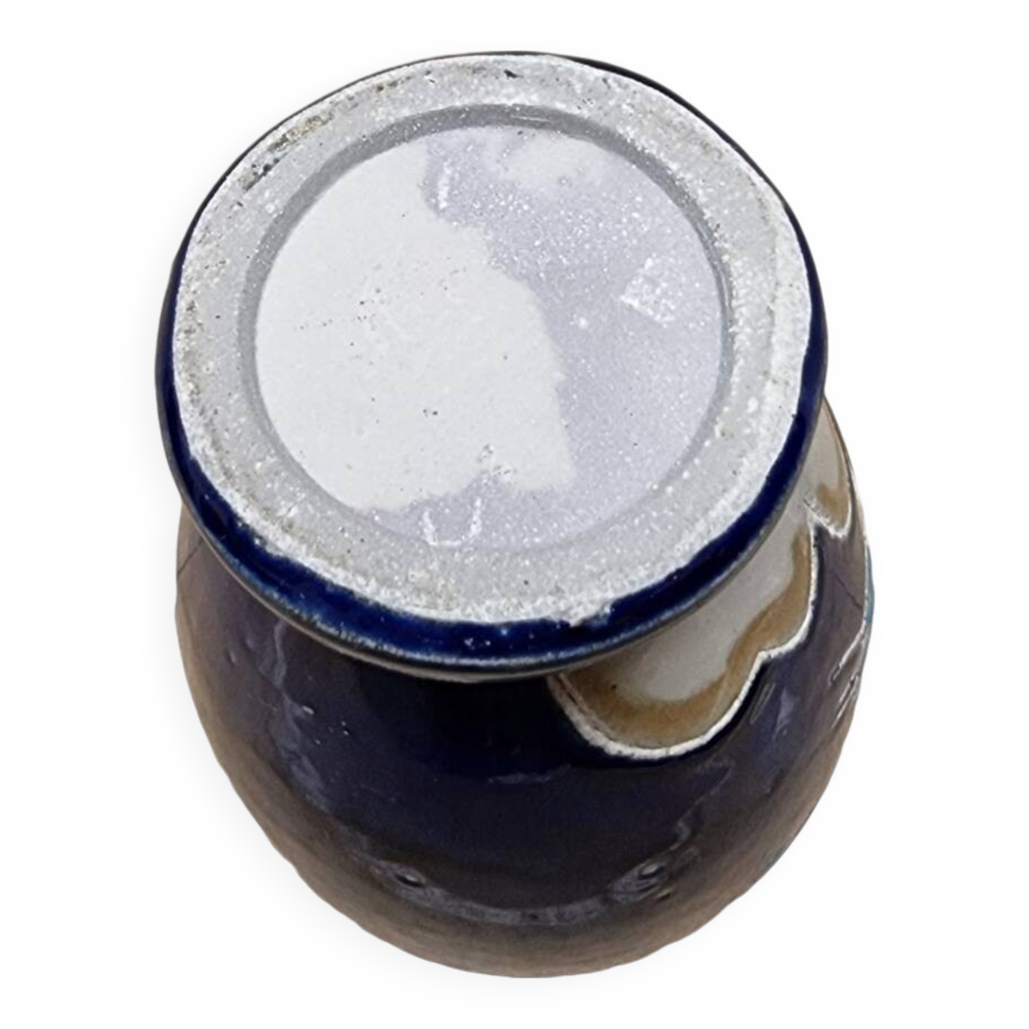 Vintage French Ceramic Cobalt Blue Vase, 1970s.