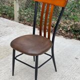 Chaise de bureau scandinave en acier et cuir