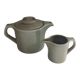Porcelain teapot & creamer from lot virebent