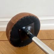 Tabourets des années 50, siège en cuir marron et chrome, années 1970, ensemble de 6