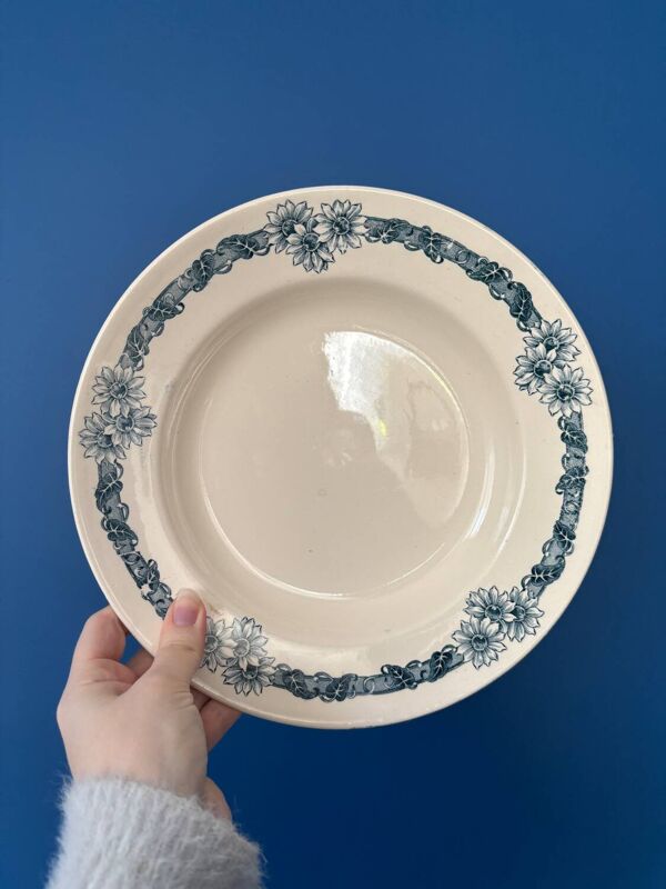Lot de 8 assiettes plates terre de fer Longchamp modele Denise
