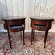 Pair of oval Louis XVI bedside tables in mahogany.