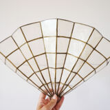 Pair of mother-of-pearl fan-shaped sconces