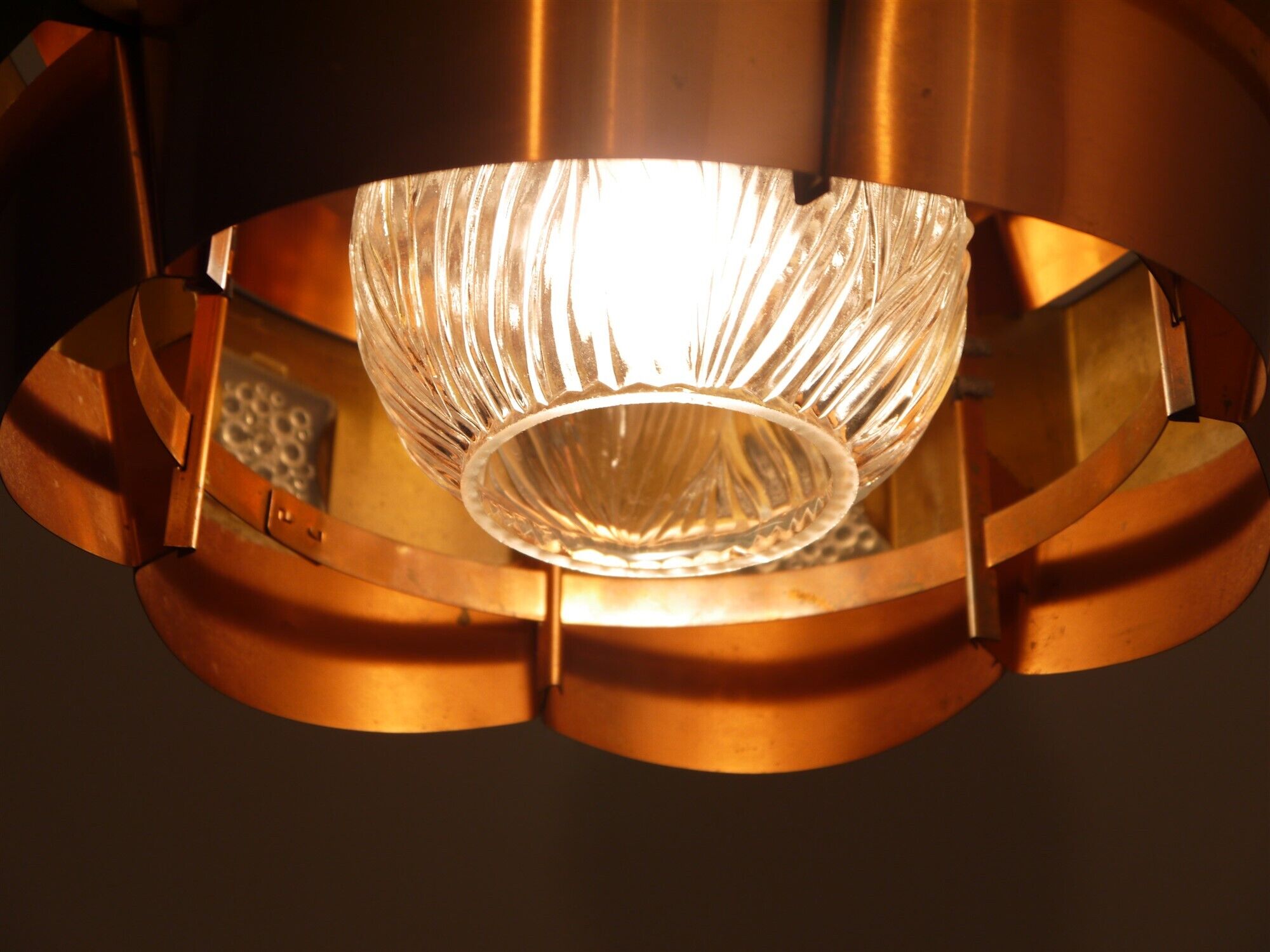 Danish hanging lamp copper Werner Schou for Coronell