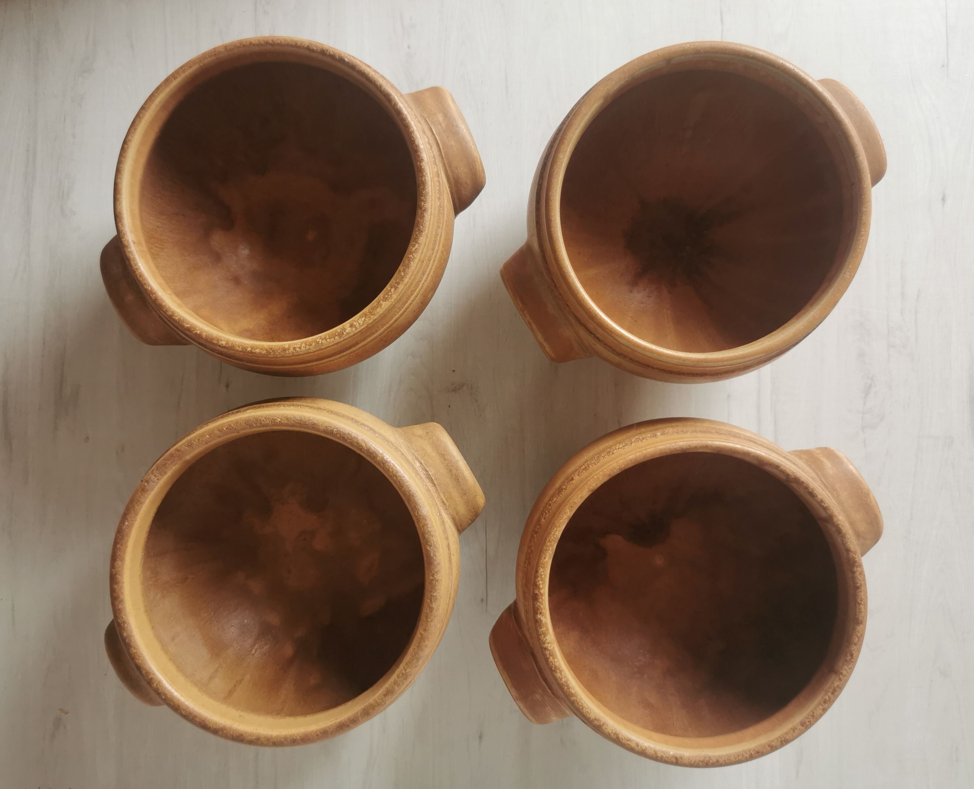 Vintage eared sandstone bowls