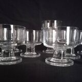 Set of 10 Art Deco crystal footed cups