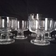 Set of 10 Art Deco crystal footed bowls.