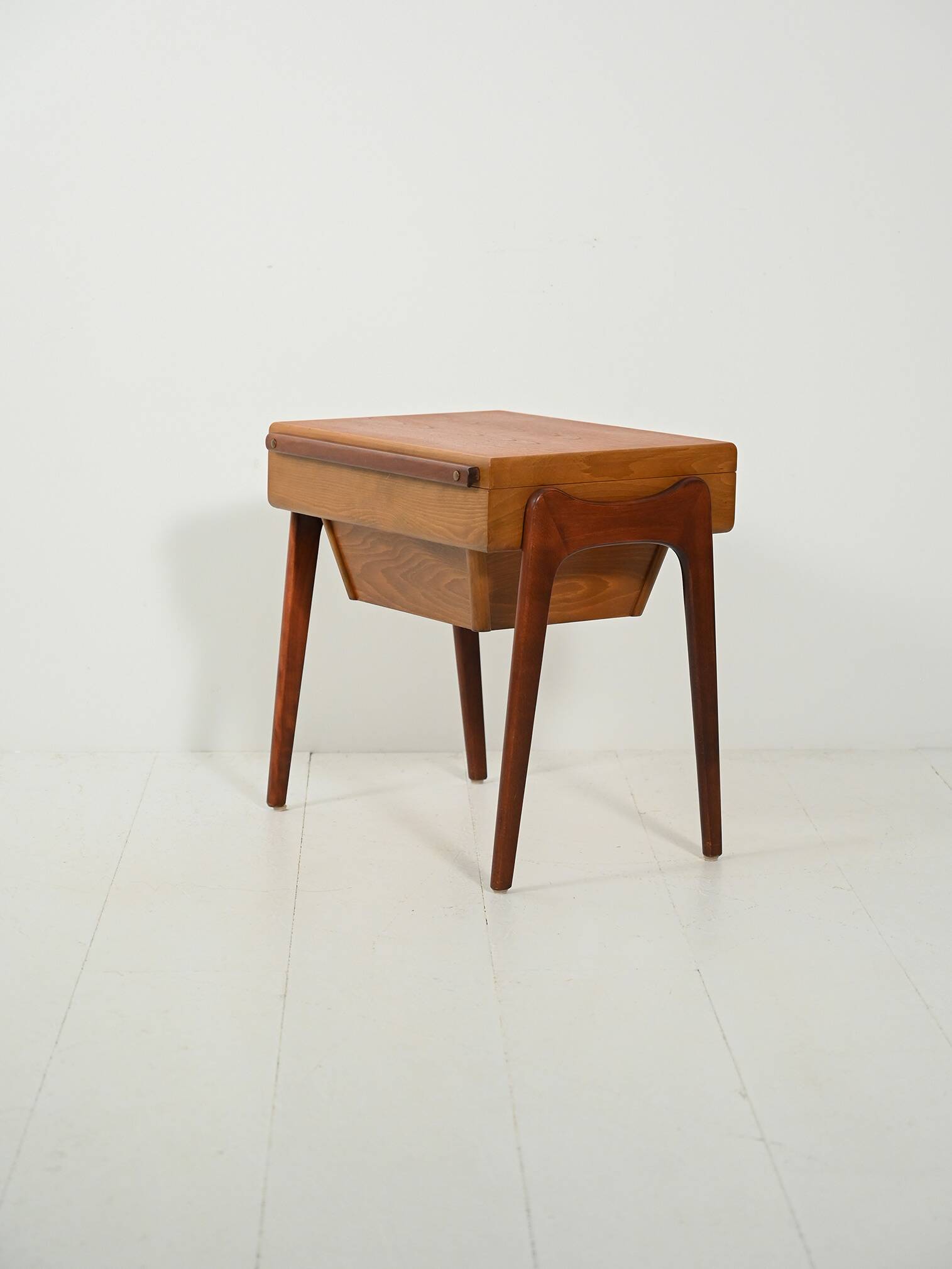 Scandinavian Sewing Table in Teak and Oak