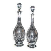 Saint-louis set of 2 antique lasalle cut crystal carafes 1930