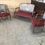 2-seater sofa and 2 armchairs in Louis XV style, revamped