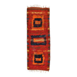 4x11 Red & Orange Handmade %100 Wool Moroccan Runner Rug, 128x346Cm