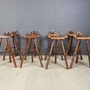 Tabourets de bar brutalistes des années 60 - ensemble de 8.