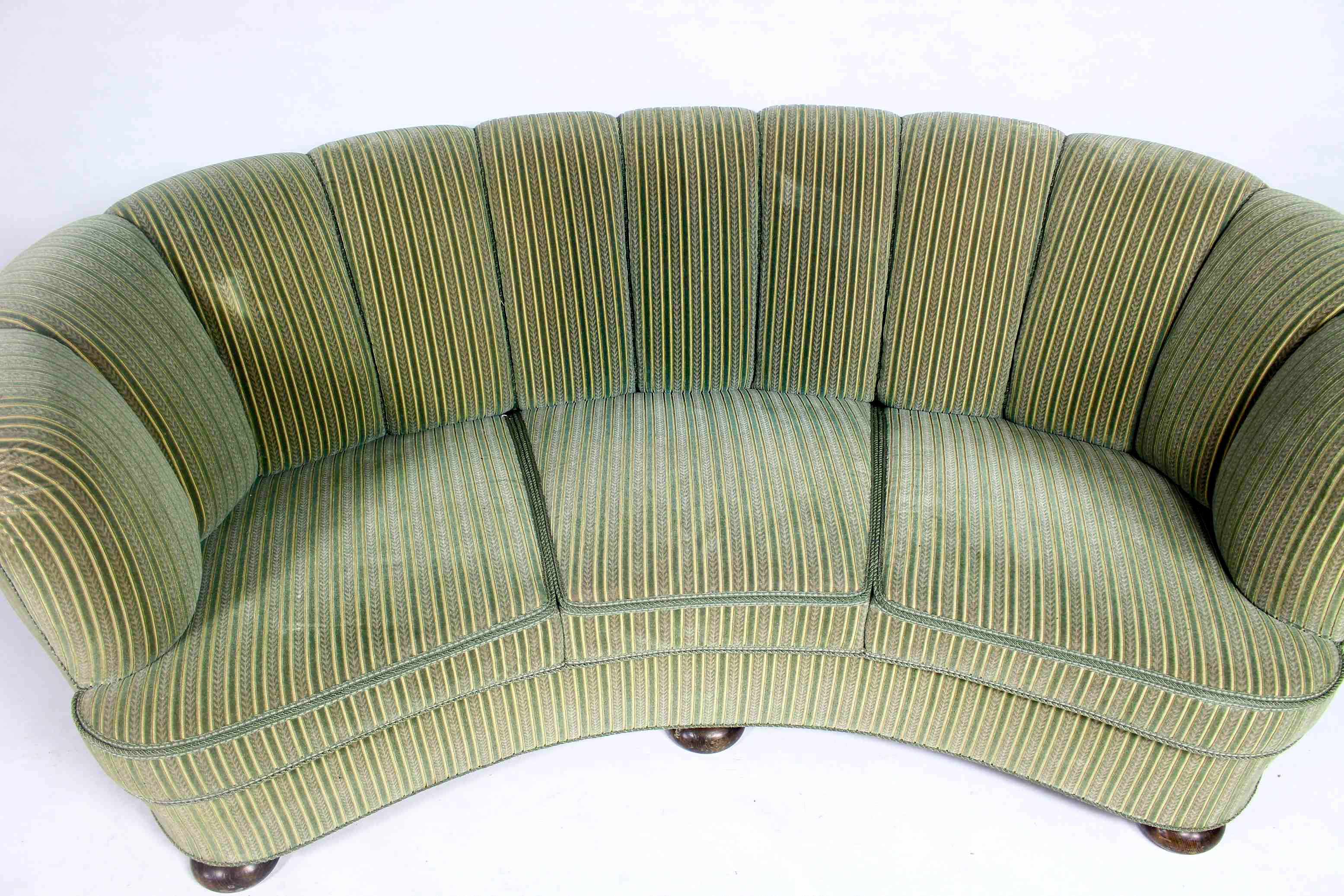 Vintage curved banana sofa, 1950 s