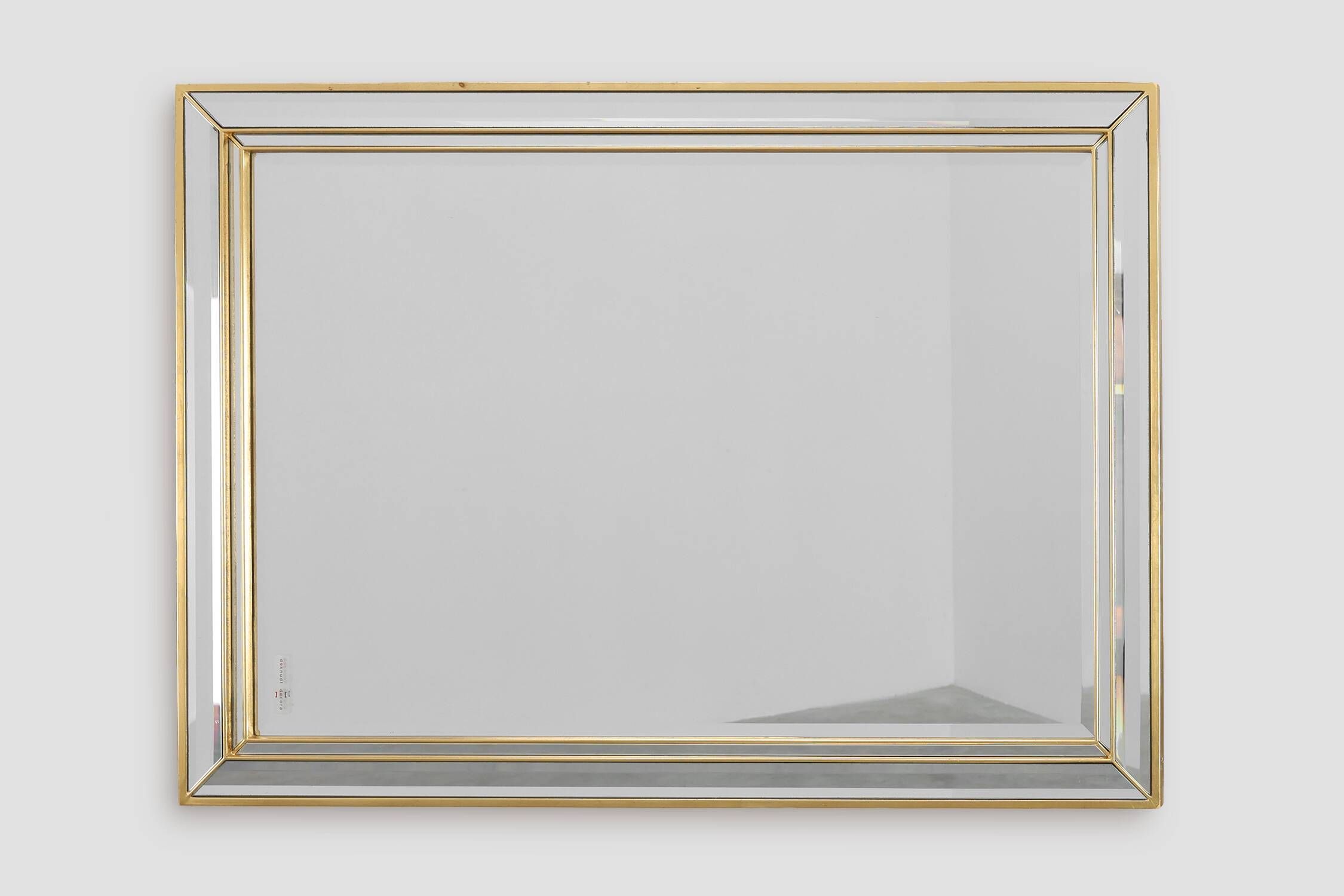 Hollywood Regency Metal Mirror by Deknudt, Belgium 20th Century