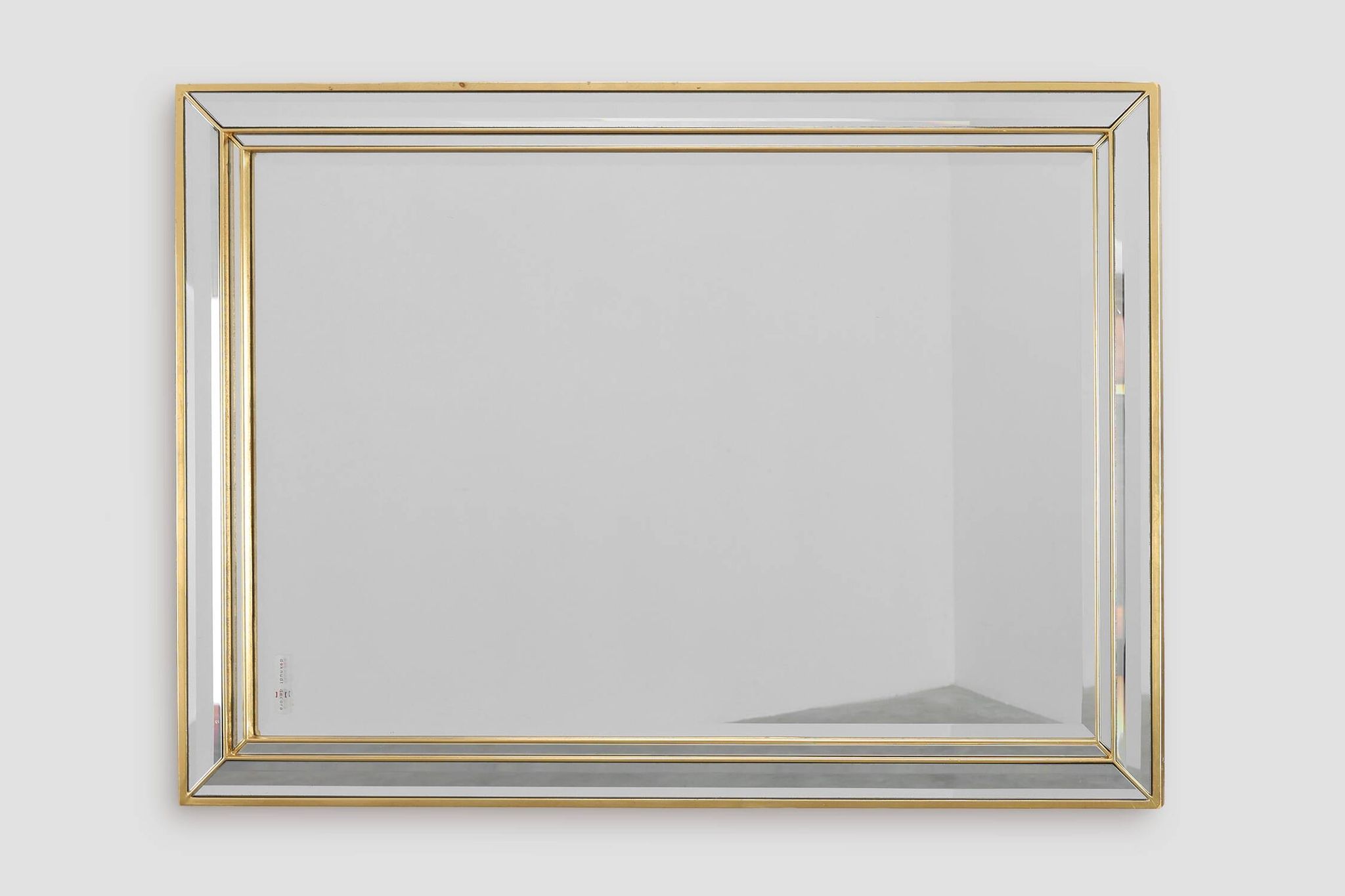 Hollywood Regency Metal Mirror by Deknudt, Belgium 20th Century