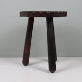 Rustic Spanish stool in solid wood – Handcrafted – 20th century