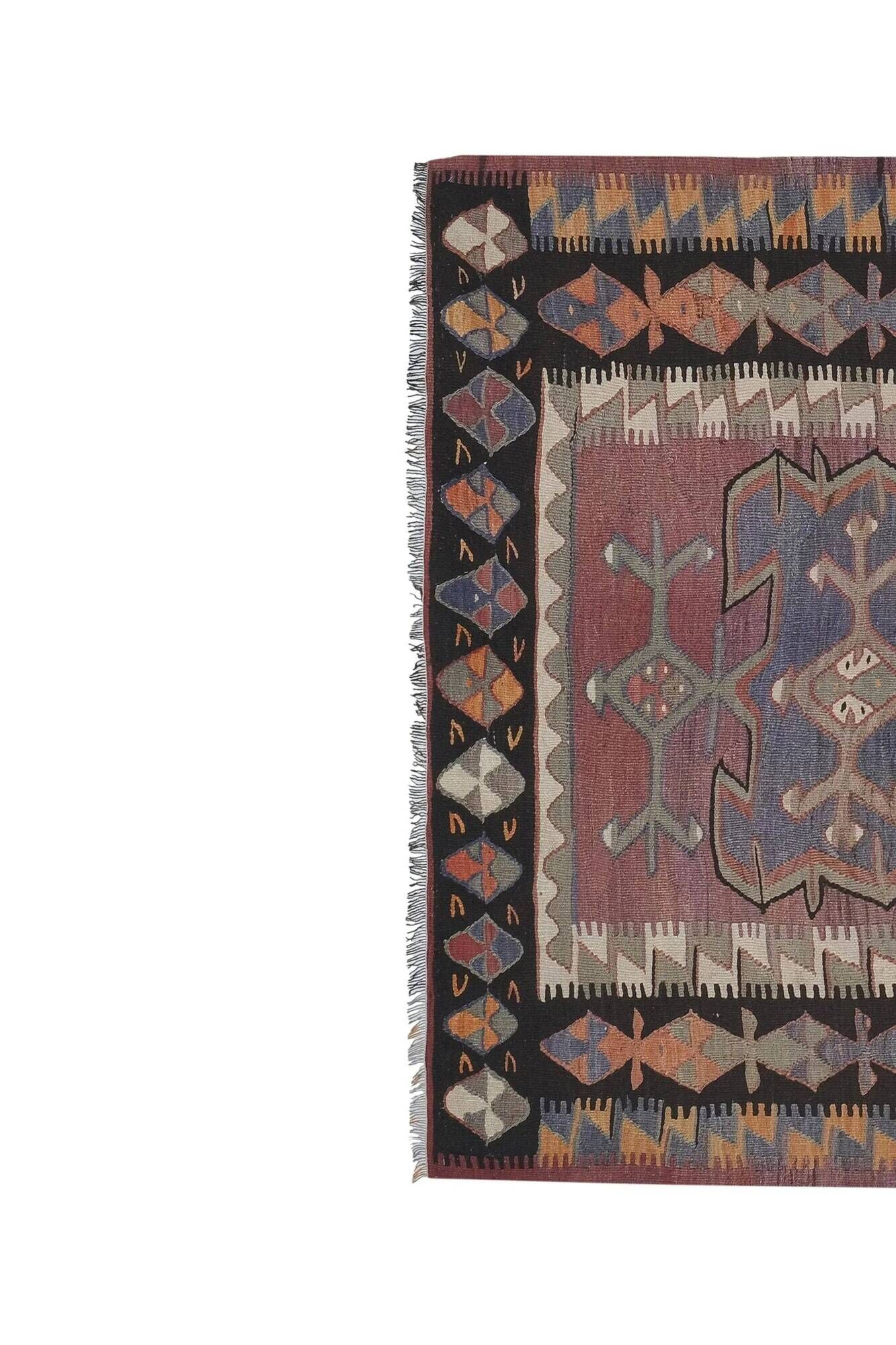 Vintage Turkish kilim, handwoven, 143x311 cm.