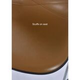 6 Herman Miller Eames stacking shell chairs with brown naugahyde pads