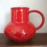 Red ceramic pitcher