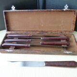 Box of 6 old Bakelite and Stainless steel table knives art deco style