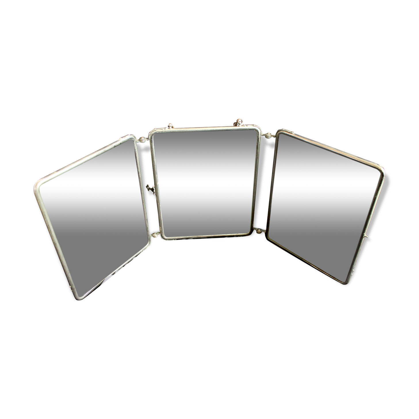 Miroir de barbier triptyque