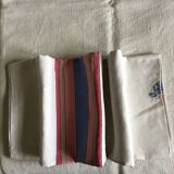 Colored striped linen tablecloth