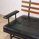 Vintage "Daybed" sofa bench in metal and imitation leather, 1950