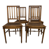 Série de quatre chaises style Louis XVI en bois sculpté