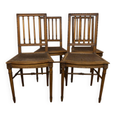 Série de quatre chaises style Louis XVI en bois sculpté