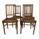 Set of four Louis XVI style chairs in carved wood.