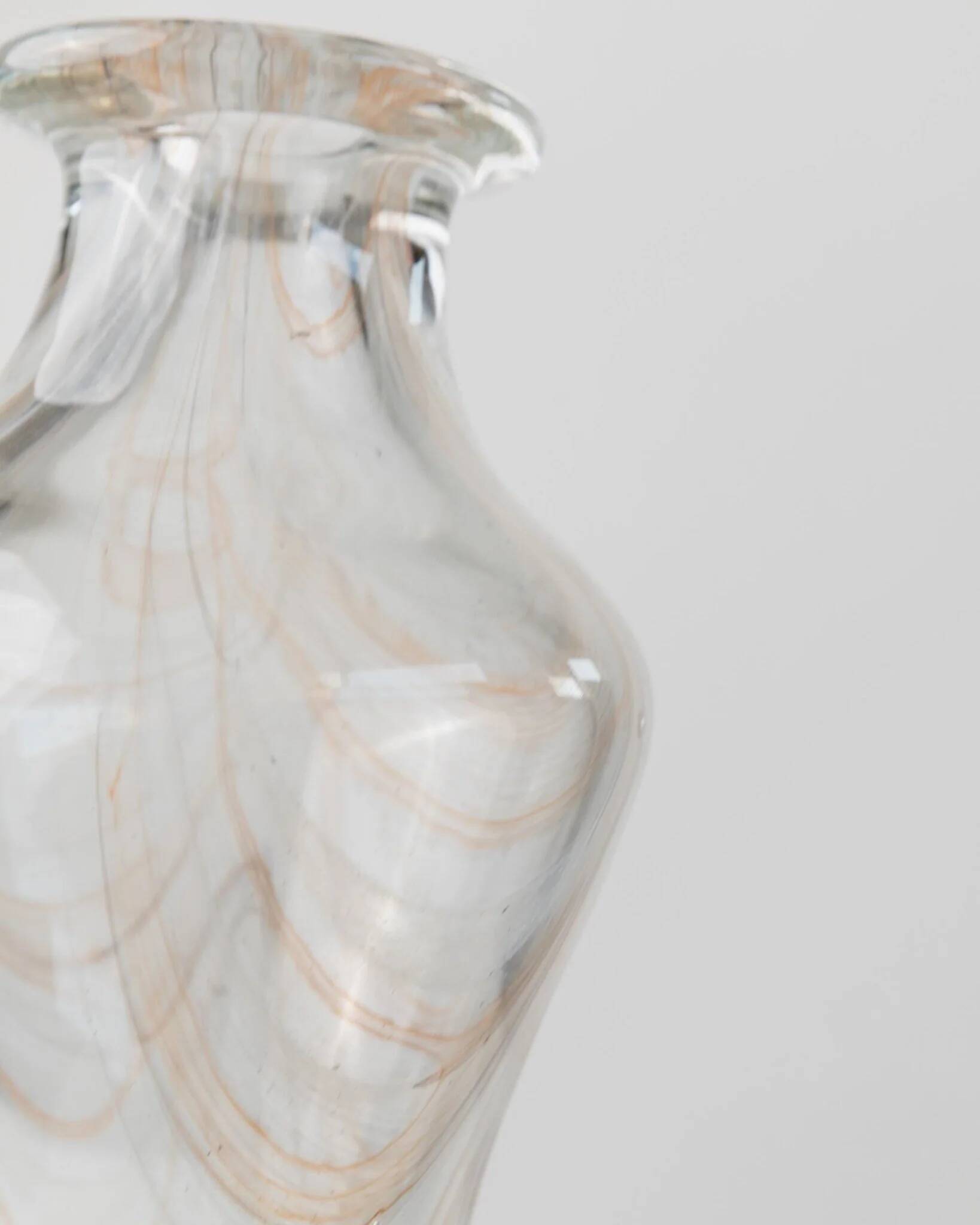 Vintage Murano glass vase - subtly swirled transparent glass - Italy 1970s - table decoration, gift idea