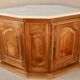 19th century walnut corner cupboard with Carrara marble top