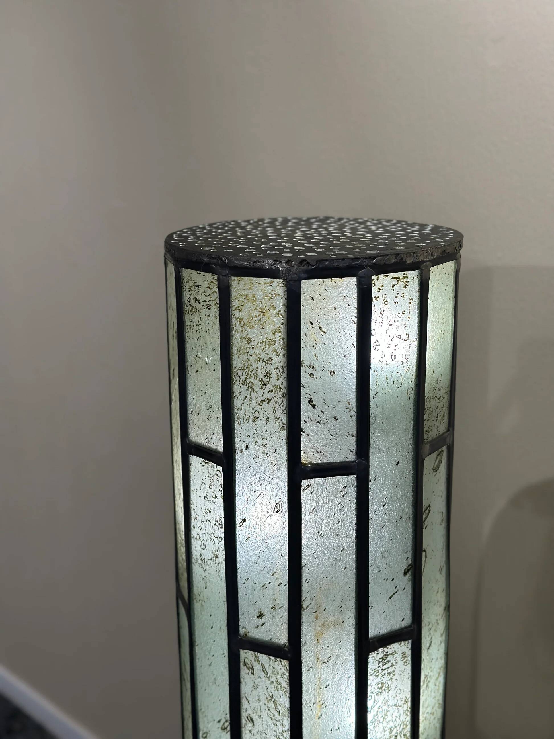 Architectural stained glass floor lamp