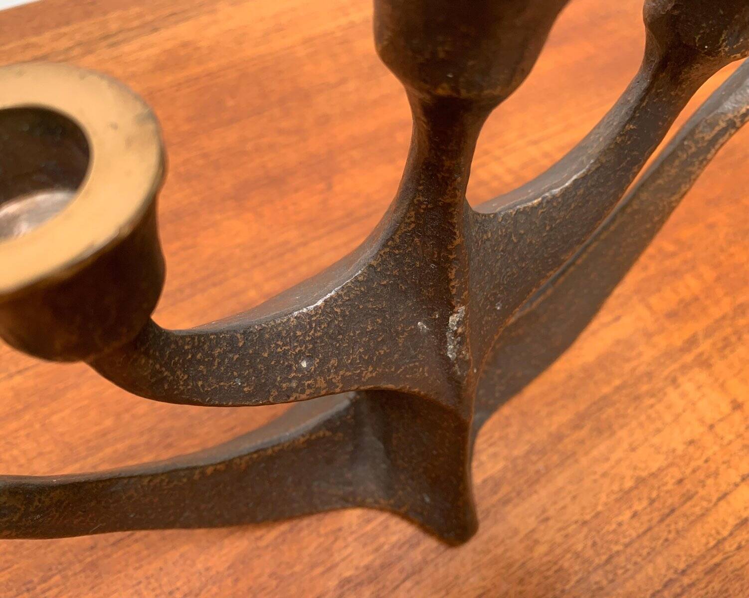 Vintage German brutalist metal candlestick by Dalbeck.