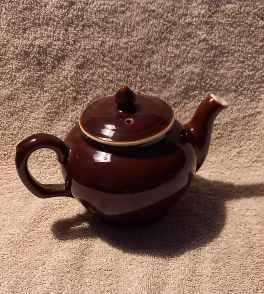 1960s vintage enamelled ceramic teapot