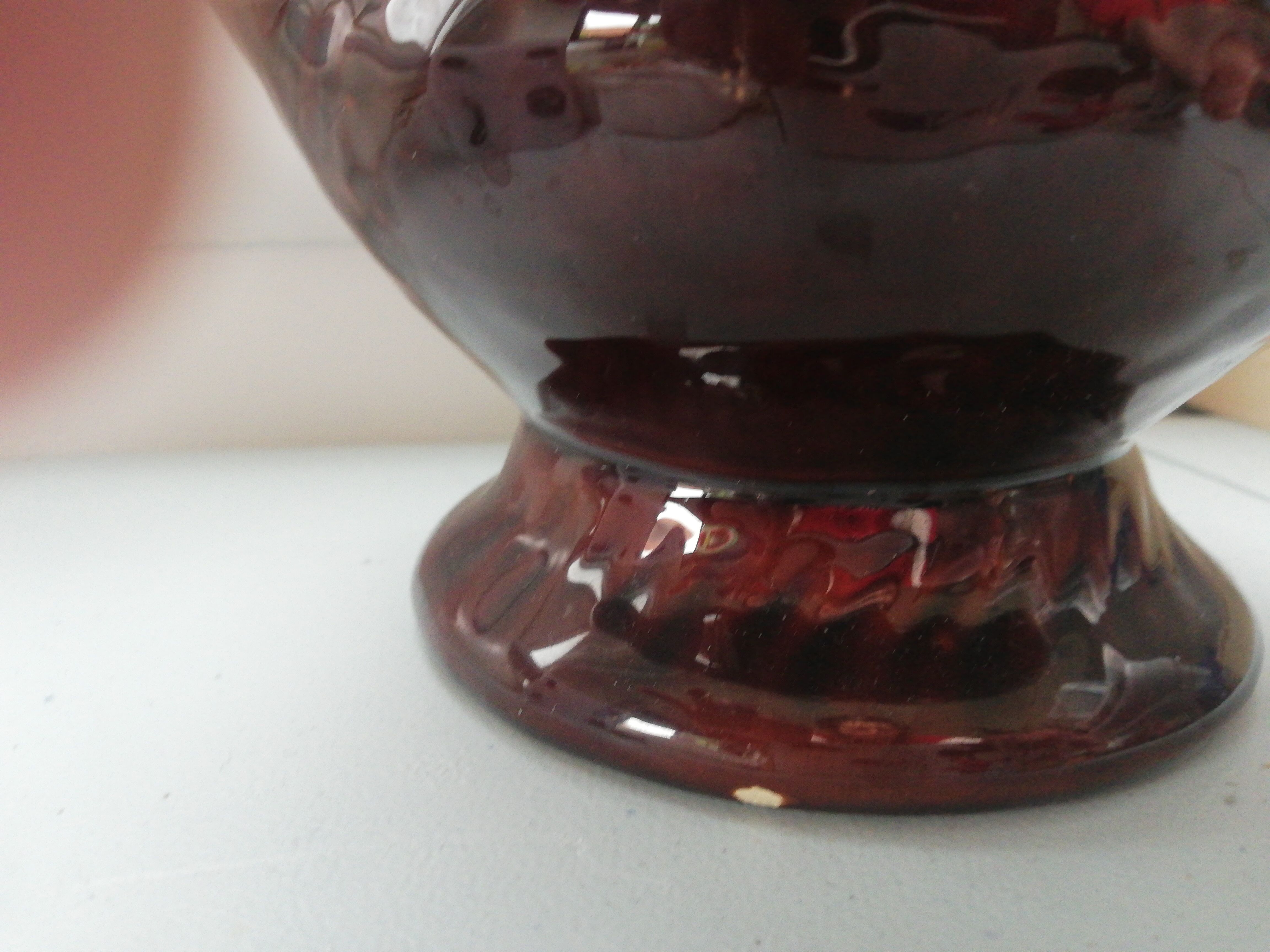 Brown vase with handle Vallauris