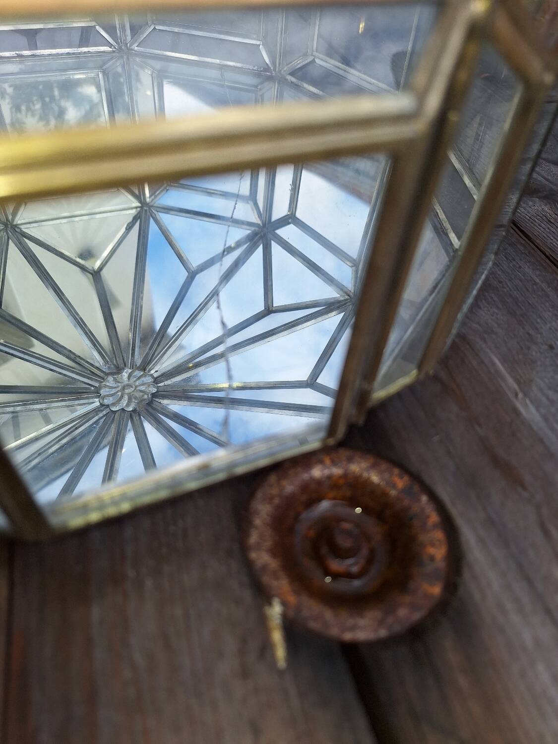 Applique verre et laiton