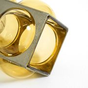 1960s Space Age pendant lamp by Temde made of glass and nickel-plated metal