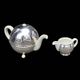 Wmf art deco teapot and matching milk jug - porcelain and silver-plated metal