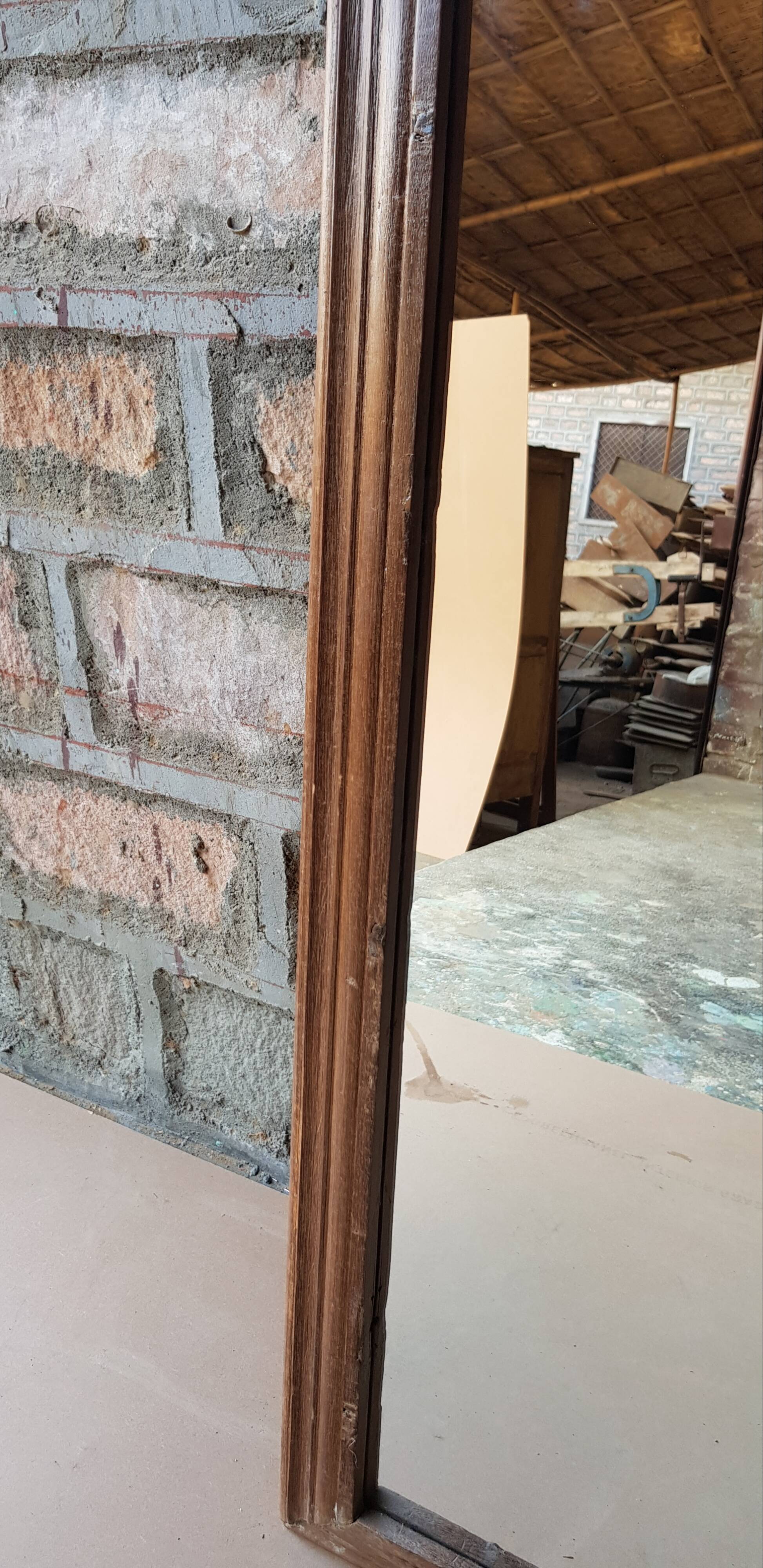 Ancient Burmese teak mirror