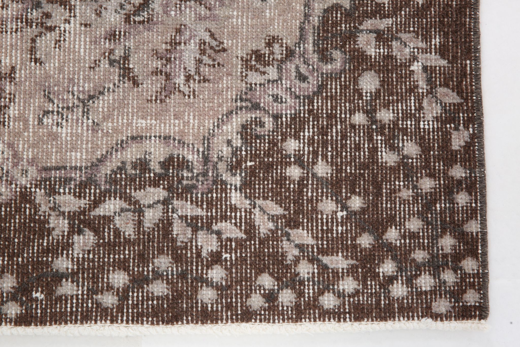 Brown floral turkish area rug, 208x115cm