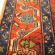 Handwoven rust wool carpet square oriental area rug - 134x136cm