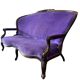 Fauteuil/canapé trois places baroque vintage violet-pourpre