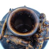 Antique Khmer ceramic vase. With elephant decoration.