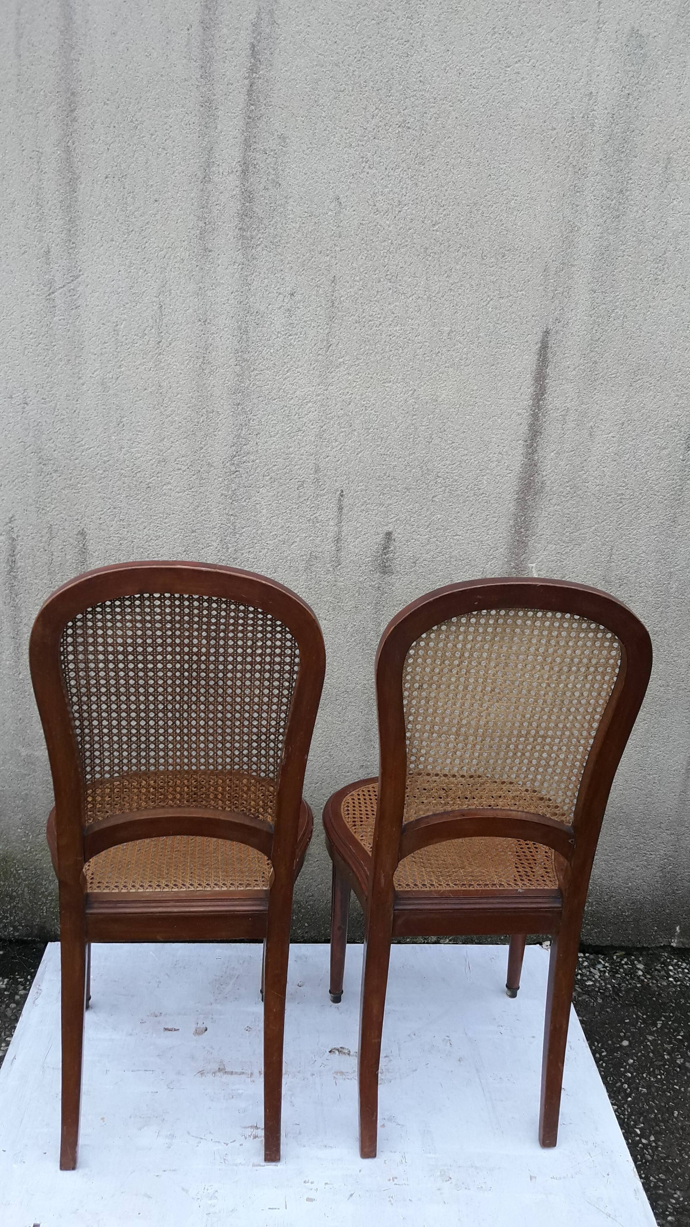 Lot  de 2 chaises style louis XVI