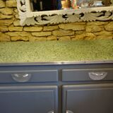 Gray mado low sideboard and original green speckled top