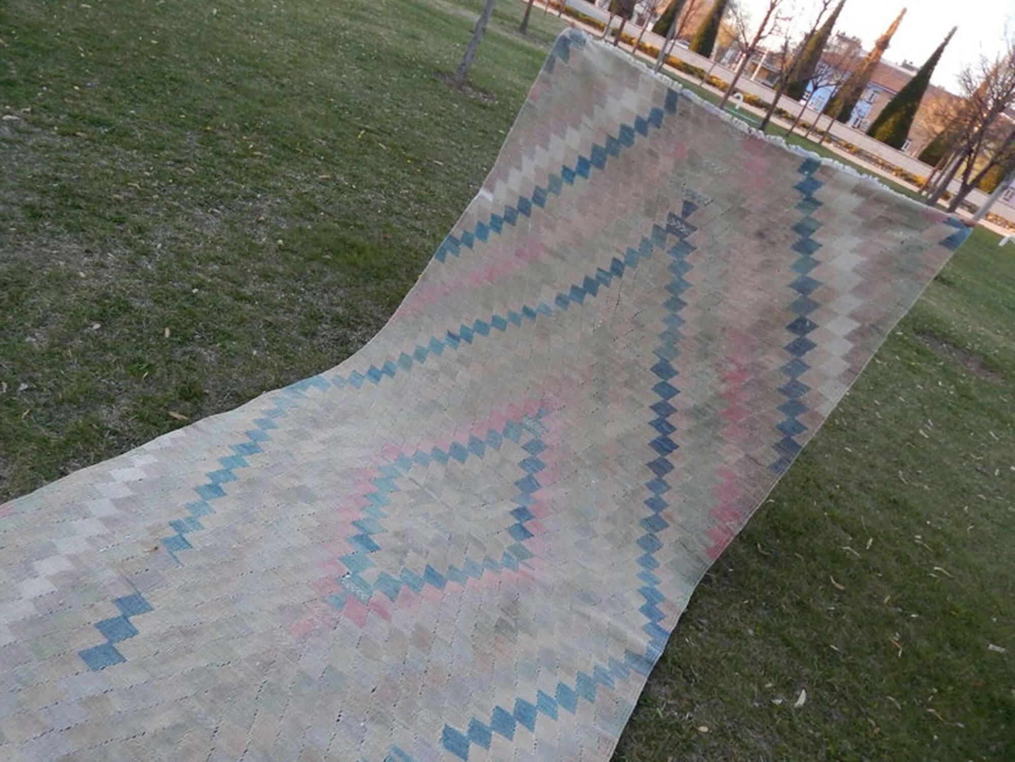Vintage Turkish hallway rug 125x300 cm